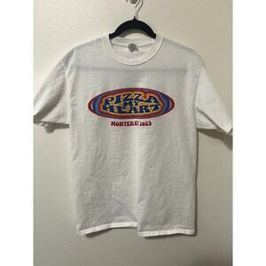 Pizza My Heart California White Tee Adult Size M Summer Streetwear Shirt Y2K